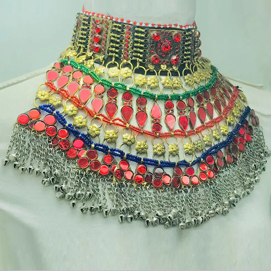 Handmade Vintage Boho Red Choker Necklace