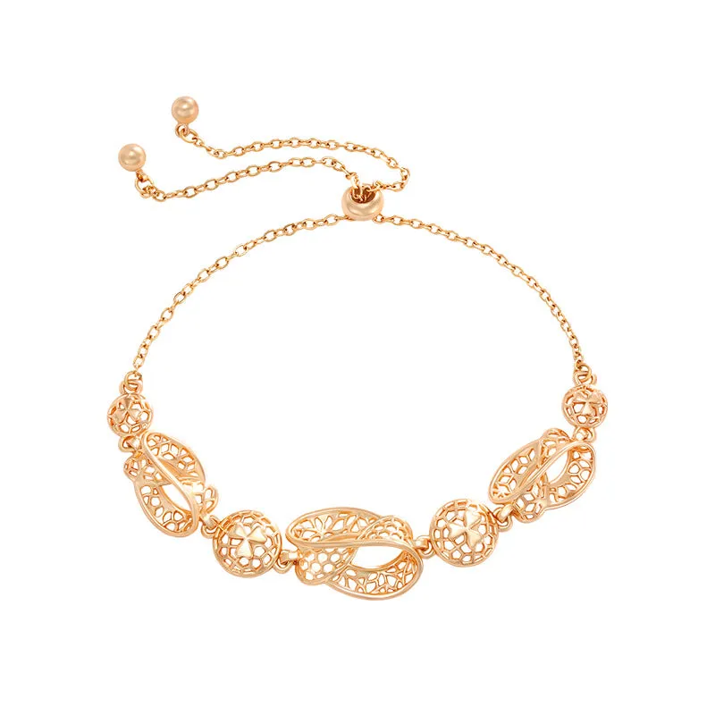 Jewelry plated with 18K gold, exquisite pattern, hollow fashion jewelry, European and American niche light luxury and high-end bracelet