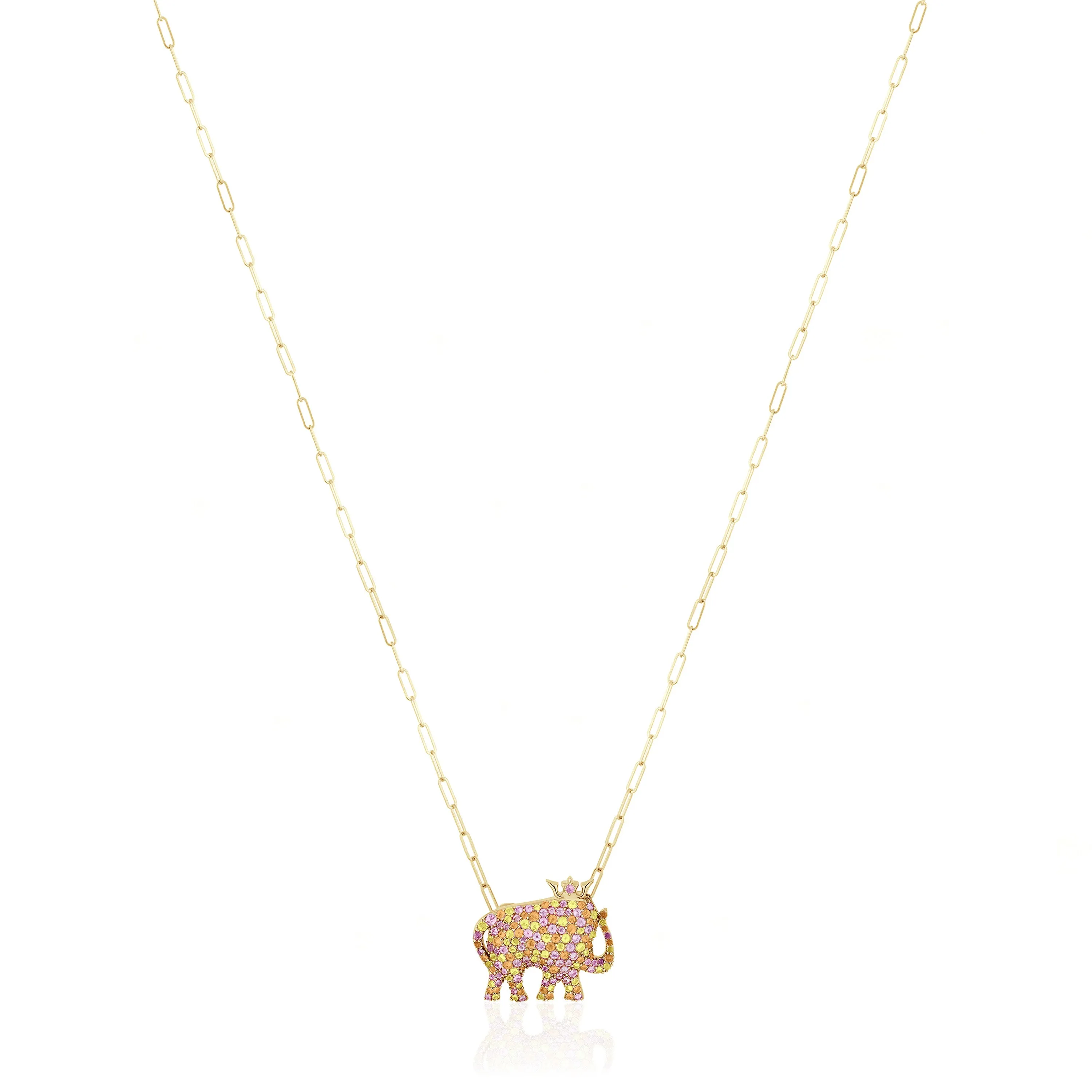 Sapphire Elephant Pendant Necklace