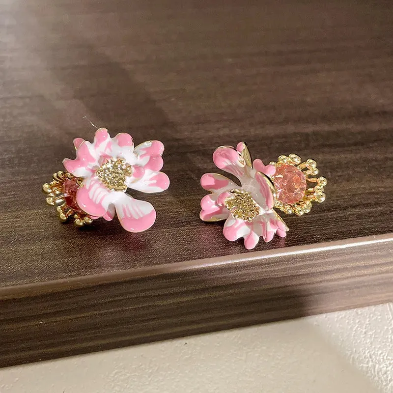 TAVIMART  -  Pink Earrings Fresh and Sweet Zircon Design Earings Female